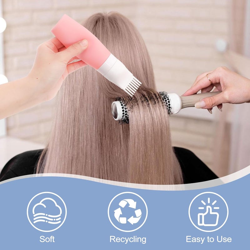 Lapfoon 2 Packs Silicone Hair Oil Applicator, 2.7 Ounce Root Comb Applicator Bottle for Hair Dye, Hair Dye Comb Brush, Scalp Oil Applicator Bottle - Image 3